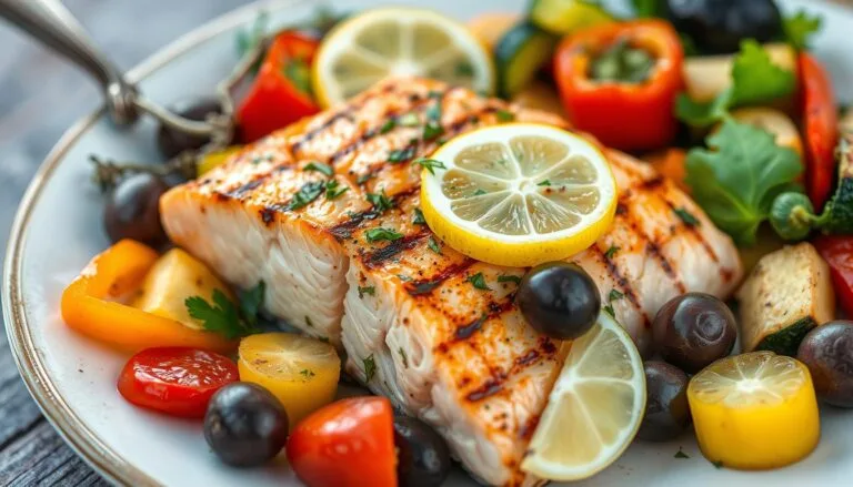 Grilled Mediterranean salmon