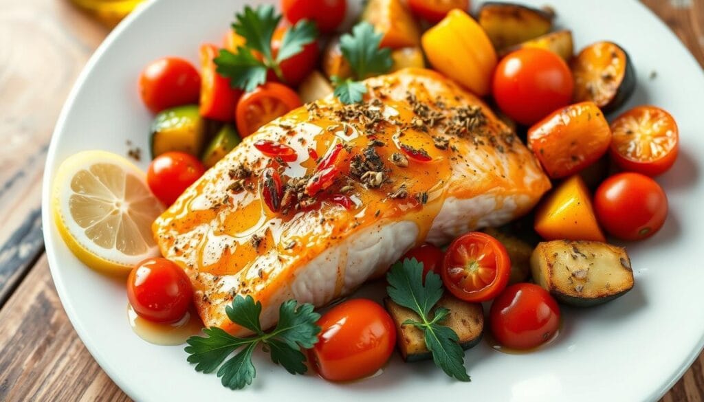 Honey Glazed Salmon with Mediterranean Spices